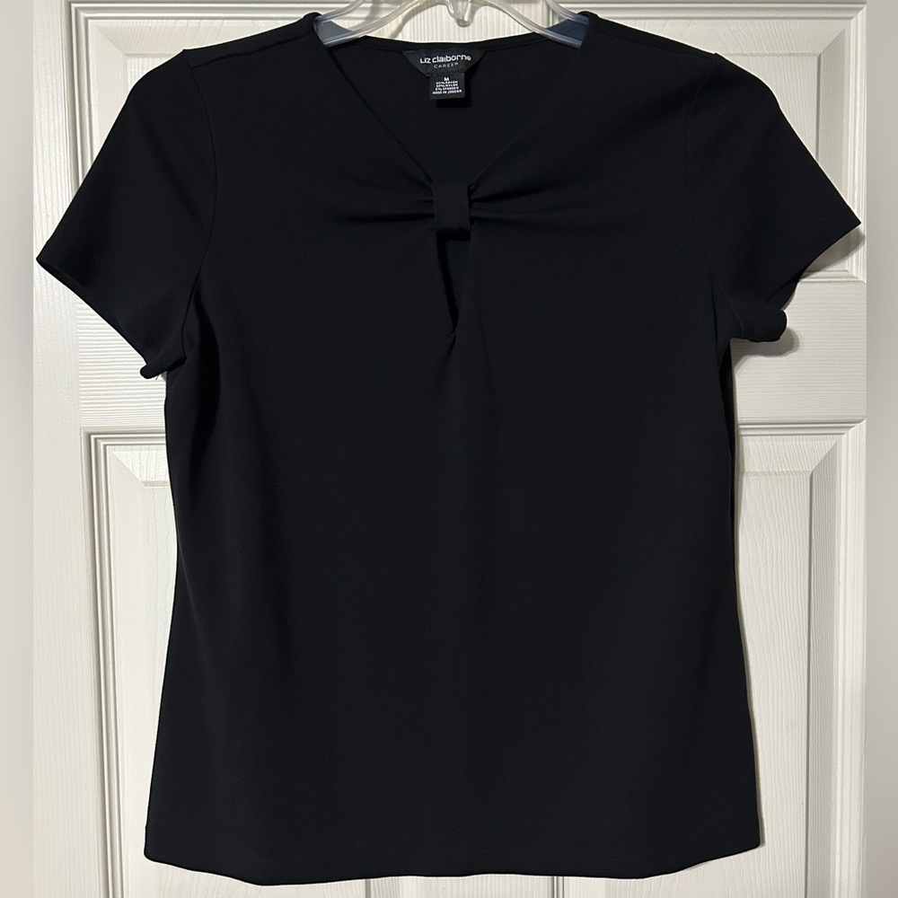 ‼️SOLD‼️ Liz Claiborne Black Tie Front Top